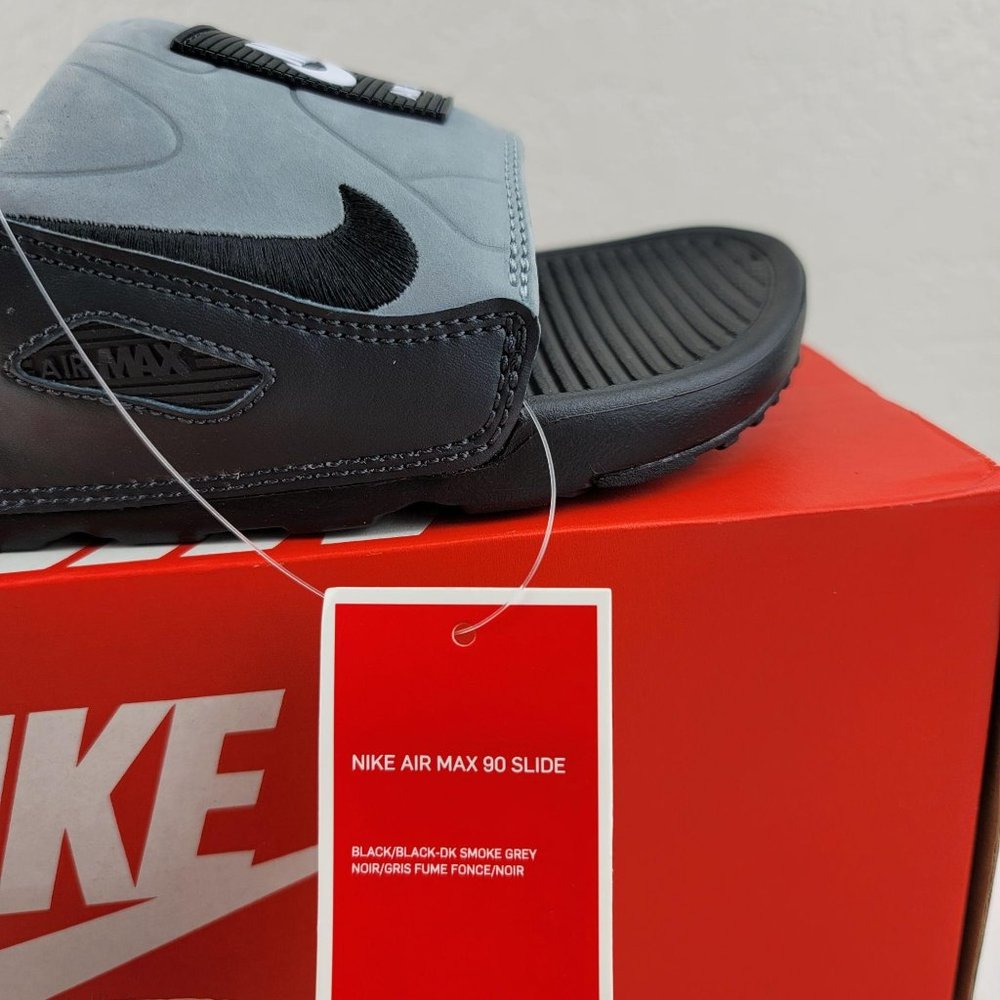 Nike Air Max 90 Slide Black Smoke Grey Sandal Men - Picture 11 of 11
